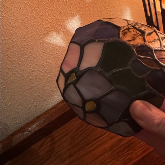 Tiffany Style Stained Glass Tea Light Table Lamp - Picture 11 of 12